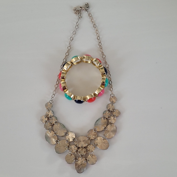 CHARMING CHARLIE navy, pink, and faux pearls on gold-tone - Picture 5 of 10